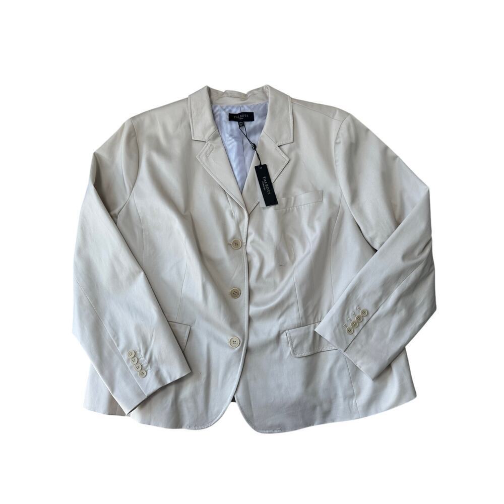 TALBOTS Women's Cotton Blend Blazer, Lightweight, fully lined, 24W, NWT